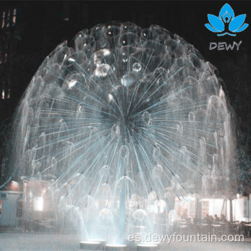 Hermosa fuente de agua de escultura con bola de cristal
